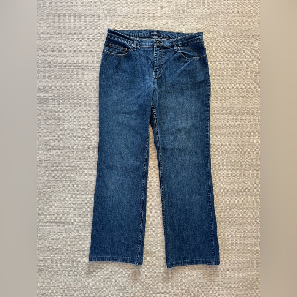 Sonoma classic blue mid rise straight leg zip fly jeans denim pants women 12